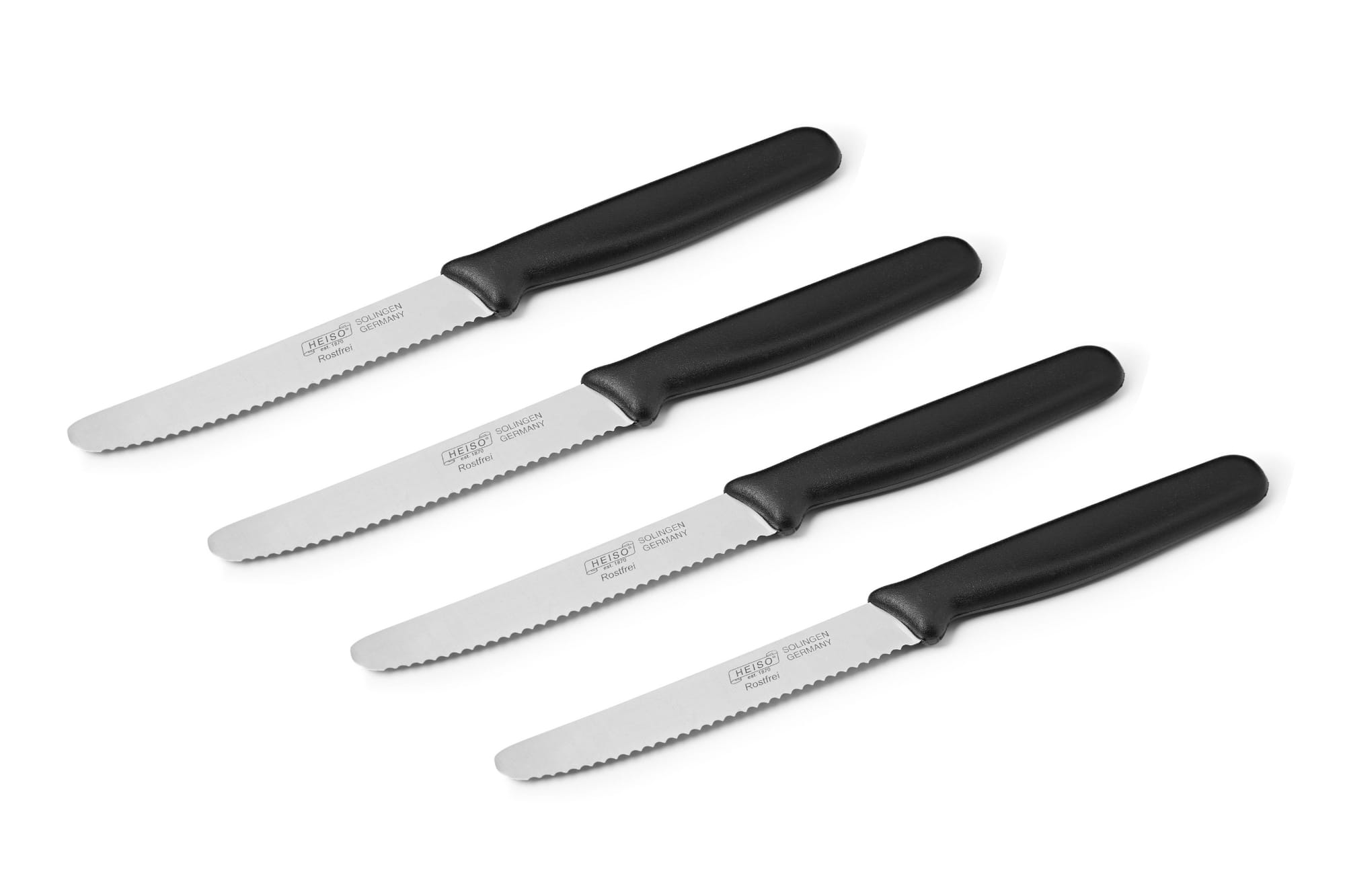 4x Tafelmesser, Brotzeitmesser aus Solingen Solingen Küchenmesser aus Messer HEISO mit kostenlosem - 